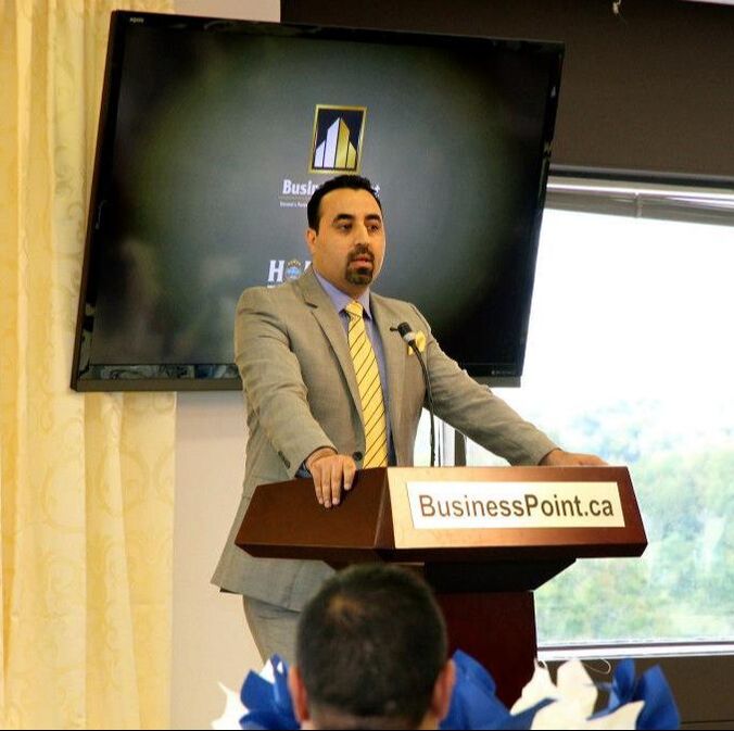 Jamshid Hussaini delivering his keynote speech at Business Point Inauguration (September, 2012)